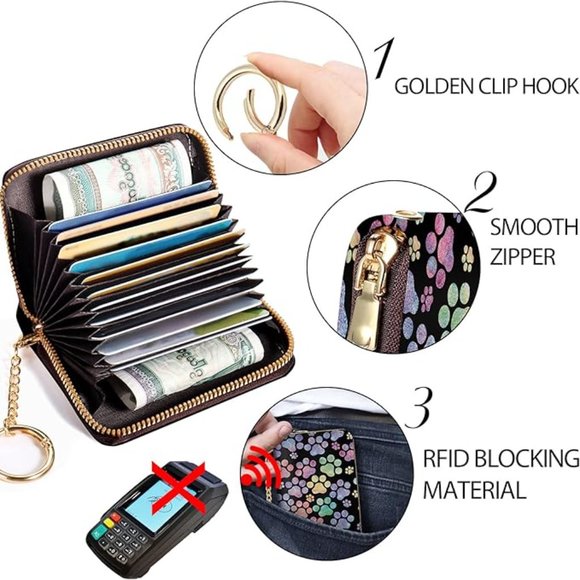 Dog Paw Credit Card Holder RFID Wallet - Picture 3 of 5